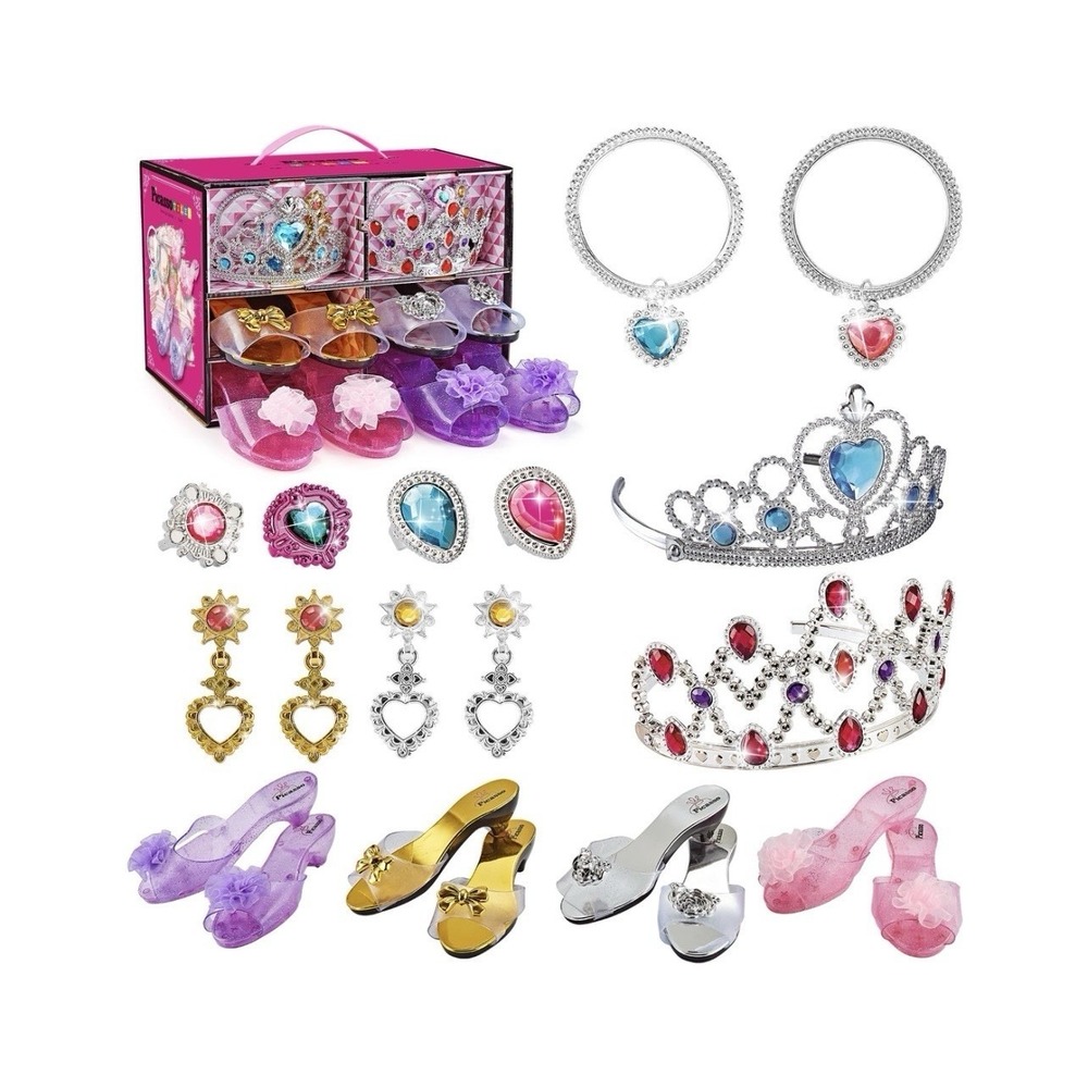PicassoTiles Princess Dress Up Collection 20-Piece Crowns Shoes Jewelry Set NIB